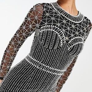 ASOS Design Women's Black and Silver Dress